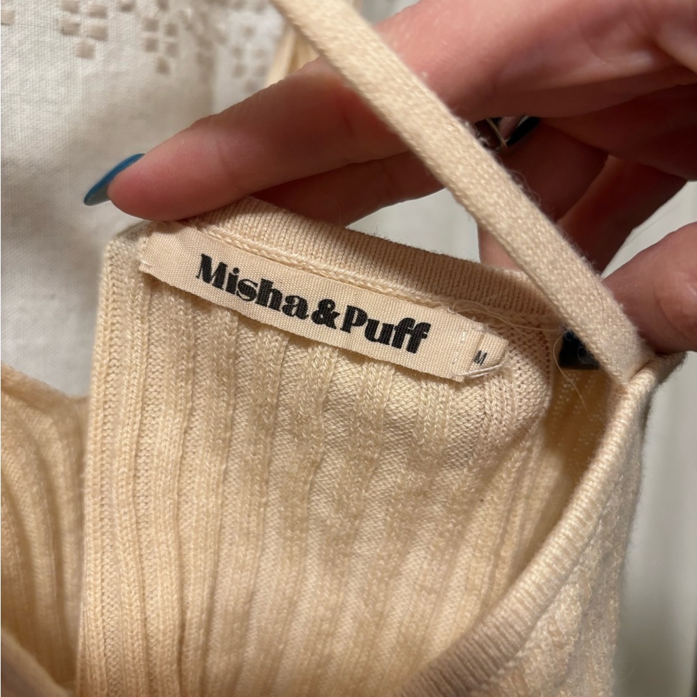 Misha And Puff Beige Ribbed Tank Top - Picture 4 of 5
